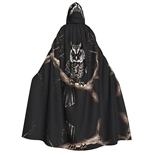 SamLng Umhang mit Kapuze für späte Nacht, Eulenmotiv, Erwachsenenkostüm, für Damen und Herren, perfekt für Halloween, Ostern, Karneval und Partys SamLng Umhang mit Kapuze für späte Nacht, Eulenmotiv, Erwachsenenkostüm, für Damen und Herren, perfekt für Halloween, Ostern, Karneval und Partys von SamLng