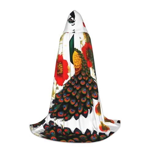 SamLng Umhang mit Pfauenmotiv und roter Blume – perfekt für Weihnachten, Halloween, Ostern, Karnevalsparty und Cosplay-Bühnenkostüme SamLng Umhang mit Pfauenmotiv und roter Blume – perfekt für Weihnachten, Halloween, Ostern, Karnevalsparty und Cosplay-Bühnenkostüme von SamLng