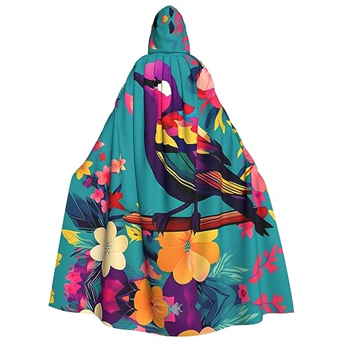 SamLng Umhang mit bunten Blumen und Vögeln mit Kapuze für Erwachsene – ideal für Cosplay, Weihnachten, Maskerade, Halloween, Ostern, Karnevalspartys SamLng Umhang mit bunten Blumen und Vögeln mit Kapuze für Erwachsene – ideal für Cosplay, Weihnachten, Maskerade, Halloween, Ostern, Karnevalspartys von SamLng