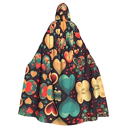 SamLng Umhang mit bunten Herzen für Erwachsene – bequemer und langlebiger Kapuzenumhang für Halloween, Ostern, Karneval, Weihnachten SamLng Umhang mit bunten Herzen für Erwachsene – bequemer und langlebiger Kapuzenumhang für Halloween, Ostern, Karneval, Weihnachten von SamLng