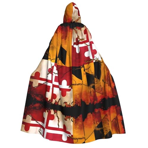 SamLng Vintage-Holzmantel mit Maryland-Flagge, mit Kapuze, für Erwachsene, Damen, Herren, Rollenspiel-Kostüm, perfekt für Halloween, Ostern, Karneval und Partys SamLng Vintage-Holzmantel mit Maryland-Flagge, mit Kapuze, für Erwachsene, Damen, Herren, Rollenspiel-Kostüm, perfekt für Halloween, Ostern, Karneval und Partys von SamLng