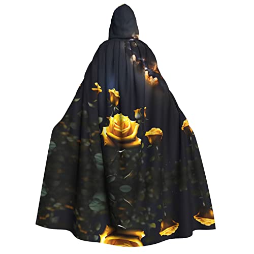 SamLng Wunderschöner gelber Rosen-Umhang mit Kapuze – Erwachsenenkostüm für Damen und Herren, Rollenspiel-Kostüm – perfekt für Halloween, Ostern, Karneval und Partys SamLng Wunderschöner gelber Rosen-Umhang mit Kapuze – Erwachsenenkostüm für Damen und Herren, Rollenspiel-Kostüm – perfekt für Halloween, Ostern, Karneval und Partys von SamLng