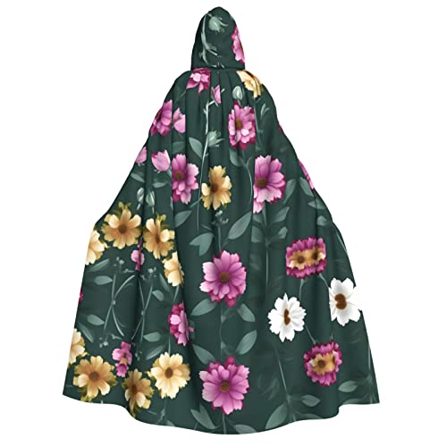 SamLng Wunderschöner lila Blumen-Kapuzenumhang – Erwachsenenkostüm für Damen und Herren, Rollenspiel-Kostüm – perfekt für Halloween, Ostern, Karneval und Partys von SamLng