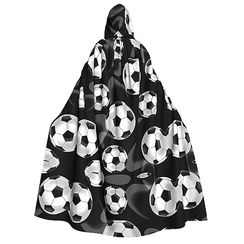 Schwarzer Fußball-Umhang mit Kapuze – Erwachsenenkostüm für Damen und Herren, Rollenspiel-Kostüm – perfekt für Halloween, Ostern, Karneval und Partys Schwarzer Fußball-Umhang mit Kapuze – Erwachsenenkostüm für Damen und Herren, Rollenspiel-Kostüm – perfekt für Halloween, Ostern, Karneval und Partys von SamLng