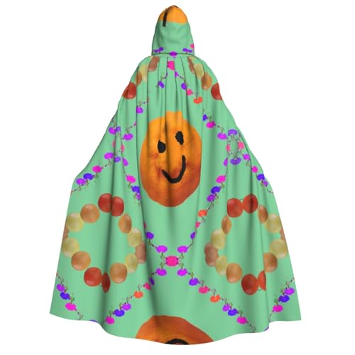 Smiley Citrus Kapuzenumhang – Erwachsenenkostüm für Damen und Herren, Rollenspiel-Kostüm – perfekt für Halloween, Ostern, Karneval und Partys Smiley Citrus Kapuzenumhang – Erwachsenenkostüm für Damen und Herren, Rollenspiel-Kostüm – perfekt für Halloween, Ostern, Karneval und Partys von SamLng