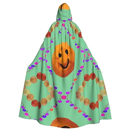 Smiley Citrus Kapuzenumhang für Erwachsene - Bequemer und langlebiger Kapuzenumhang für Halloween, Ostern, Karneval, Weihnachten von SamLng