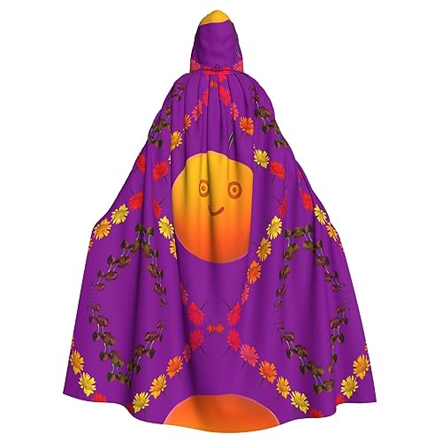 Smiley Orange Kapuzenumhang für Erwachsene - Bequemer und langlebiger Kapuzenumhang für Halloween, Ostern, Karneval, Weihnachten von SamLng
