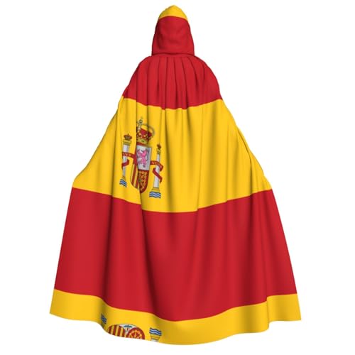 Spanische Flagge Kapuzenumhang Erwachsene - Universal Rollenspiel Kostüm Cosplay Umhang Robe - Perfekt für Halloween, Ostern, Karneval von SamLng