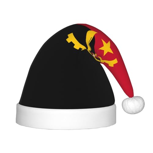 Weihnachtsmütze mit Angola-Flagge, klassische Weihnachtsmann- und Neujahrsparty-Kopfbedeckung, perfekt für Feiertage, Halloween Weihnachtsmütze mit Angola-Flagge, klassische Weihnachtsmann- und Neujahrsparty-Kopfbedeckung, perfekt für Feiertage, Halloween von SamLng