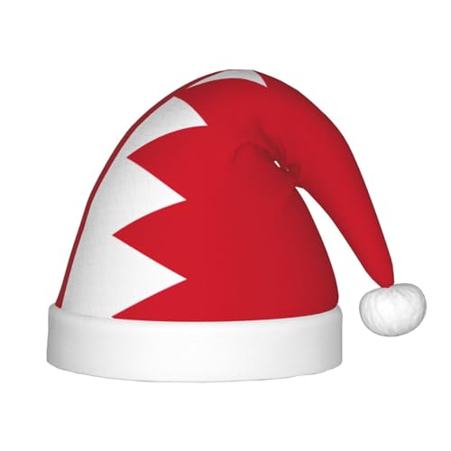 Weihnachtsmütze mit Bahrain-Flagge, klassische Weihnachtsmann- und Neujahrsparty-Kopfbedeckung, perfekt für Feiertage, Halloween Weihnachtsmütze mit Bahrain-Flagge, klassische Weihnachtsmann- und Neujahrsparty-Kopfbedeckung, perfekt für Feiertage, Halloween von SamLng