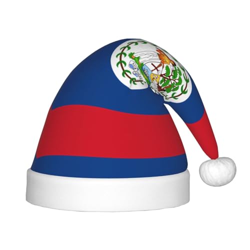 Weihnachtsmütze mit Belize-Flagge, klassische Weihnachtsmann- und Neujahrsparty-Kopfbedeckung, perfekt für Feiertage, Halloween Weihnachtsmütze mit Belize-Flagge, klassische Weihnachtsmann- und Neujahrsparty-Kopfbedeckung, perfekt für Feiertage, Halloween von SamLng