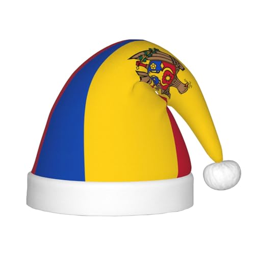 Weihnachtsmütze mit Flagge Moldawiens, klassische Weihnachtsmann- und Neujahrsparty-Kopfbedeckung, perfekt für Feiertage, Halloween Weihnachtsmütze mit Flagge Moldawiens, klassische Weihnachtsmann- und Neujahrsparty-Kopfbedeckung, perfekt für Feiertage, Halloween von SamLng