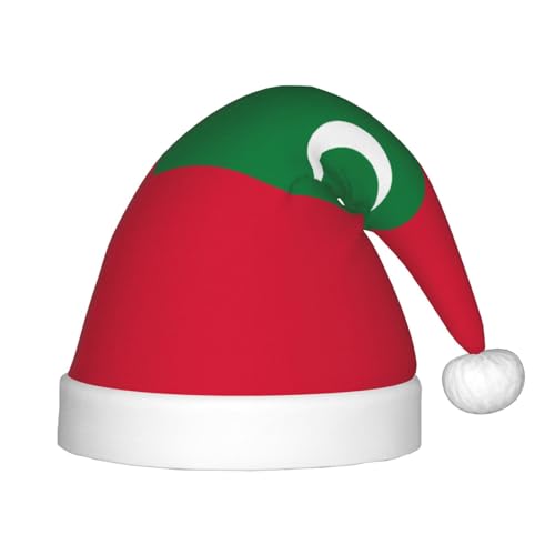 Weihnachtsmütze mit Flagge der Malediven – klassische Weihnachtsmann- und Neujahrsparty-Kopfbedeckung – perfekt für Feiertage, Halloween von SamLng