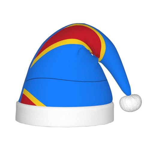 Weihnachtsmütze mit Flagge des Kongo, klassische Weihnachtsmann- und Neujahrsparty-Kopfbedeckung, perfekt für Feiertage, Halloween Weihnachtsmütze mit Flagge des Kongo, klassische Weihnachtsmann- und Neujahrsparty-Kopfbedeckung, perfekt für Feiertage, Halloween von SamLng