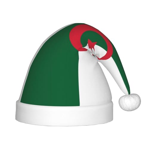 Weihnachtsmütze mit Flagge von Algerien, klassische Weihnachtsmann- und Neujahrsparty-Kopfbedeckung, perfekt für Feiertage, Halloween Weihnachtsmütze mit Flagge von Algerien, klassische Weihnachtsmann- und Neujahrsparty-Kopfbedeckung, perfekt für Feiertage, Halloween von SamLng