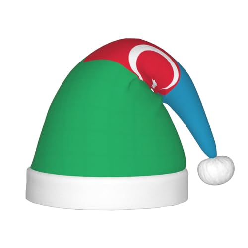 Weihnachtsmütze mit Flagge von Aserbaidschan, klassische Weihnachtsmann- und Neujahrsparty-Kopfbedeckung, perfekt für Feiertage, Halloween von SamLng