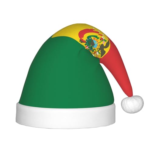 Weihnachtsmütze mit Flagge von Bolivien, klassische Weihnachtsmann- und Neujahrsparty-Kopfbedeckung, perfekt für Feiertage, Halloween Weihnachtsmütze mit Flagge von Bolivien, klassische Weihnachtsmann- und Neujahrsparty-Kopfbedeckung, perfekt für Feiertage, Halloween von SamLng