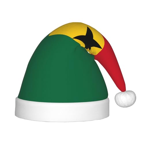 Weihnachtsmütze mit Flagge von Ghana, klassische Weihnachtsmann- und Neujahrsparty-Kopfbedeckung, perfekt für Feiertage, Halloween von SamLng