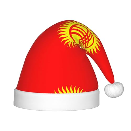Weihnachtsmütze mit Flagge von Kirgisistan, klassische Weihnachtsmann- und Neujahrsparty-Kopfbedeckung, perfekt für Feiertage, Halloween Weihnachtsmütze mit Flagge von Kirgisistan, klassische Weihnachtsmann- und Neujahrsparty-Kopfbedeckung, perfekt für Feiertage, Halloween von SamLng