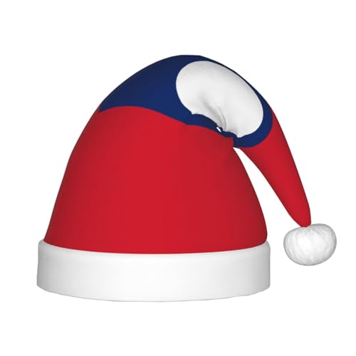 Weihnachtsmütze mit Flagge von Laos, klassische Weihnachtsmann- und Neujahrsparty-Kopfbedeckung, perfekt für Feiertage, Halloween Weihnachtsmütze mit Flagge von Laos, klassische Weihnachtsmann- und Neujahrsparty-Kopfbedeckung, perfekt für Feiertage, Halloween von SamLng
