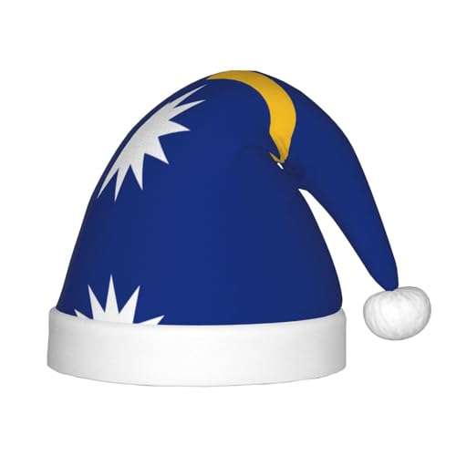 Weihnachtsmütze mit Flagge von Nauru – klassische Weihnachtsmann- und Neujahrsparty-Kopfbedeckung – perfekt für Feiertage, Halloween Weihnachtsmütze mit Flagge von Nauru – klassische Weihnachtsmann- und Neujahrsparty-Kopfbedeckung – perfekt für Feiertage, Halloween von SamLng