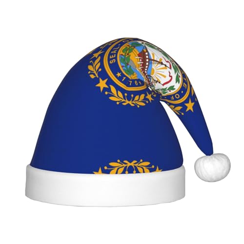 Weihnachtsmütze mit Flagge von New Hampshire, klassische Weihnachtsmann- und Neujahrsparty-Kopfbedeckung, perfekt für Feiertage, Halloween von SamLng
