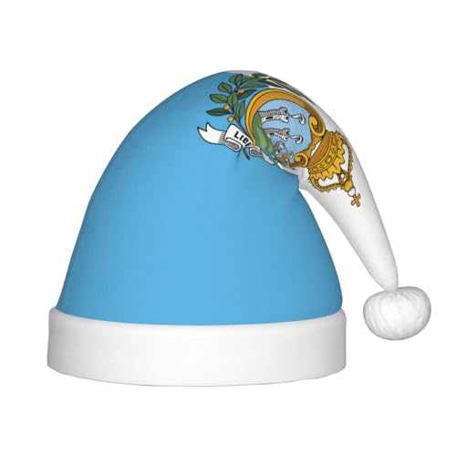 Weihnachtsmütze mit Flagge von San Marino, klassische Weihnachtsmann- und Neujahrsparty-Kopfbedeckung, perfekt für Feiertage, Halloween Weihnachtsmütze mit Flagge von San Marino, klassische Weihnachtsmann- und Neujahrsparty-Kopfbedeckung, perfekt für Feiertage, Halloween von SamLng