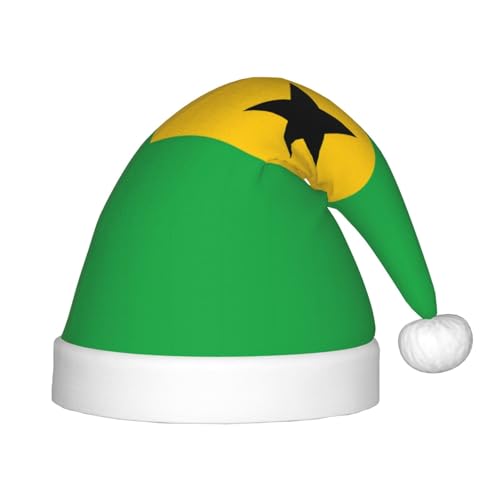 Weihnachtsmütze mit Flagge von Sao Tome und Principe – klassische Weihnachtsmann- und Neujahrsparty-Kopfbedeckung – perfekt für Feiertage, Halloween Weihnachtsmütze mit Flagge von Sao Tome und Principe – klassische Weihnachtsmann- und Neujahrsparty-Kopfbedeckung – perfekt für Feiertage, Halloween von SamLng