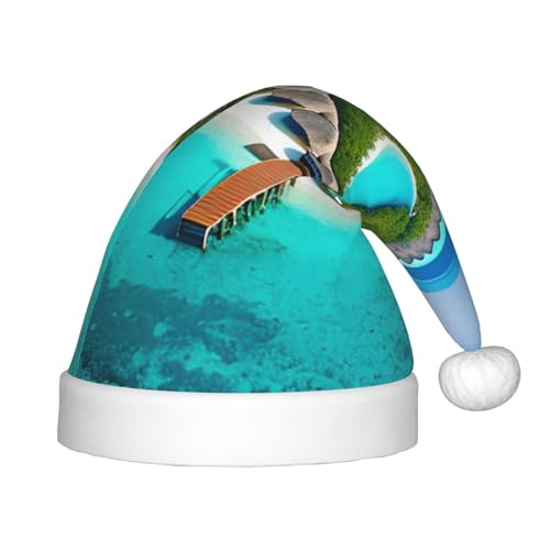 Weihnachtsmütze mit Malediven-Motiv, klassische Weihnachtsmann- und Neujahrsparty-Kopfbedeckung, perfekt für Feiertage, Halloween Weihnachtsmütze mit Malediven-Motiv, klassische Weihnachtsmann- und Neujahrsparty-Kopfbedeckung, perfekt für Feiertage, Halloween von SamLng