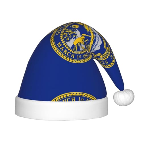 Weihnachtsmütze mit Nebraska-Flagge, klassische Weihnachtsmann- und Neujahrsparty-Kopfbedeckung, perfekt für Feiertage, Halloween Weihnachtsmütze mit Nebraska-Flagge, klassische Weihnachtsmann- und Neujahrsparty-Kopfbedeckung, perfekt für Feiertage, Halloween von SamLng