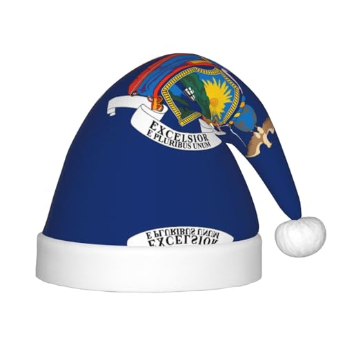 Weihnachtsmütze mit New Yorker Flagge, klassische Weihnachtsmann- und Neujahrsparty-Kopfbedeckung, perfekt für Feiertage, Halloween Weihnachtsmütze mit New Yorker Flagge, klassische Weihnachtsmann- und Neujahrsparty-Kopfbedeckung, perfekt für Feiertage, Halloween von SamLng