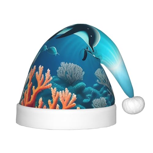 Weihnachtsmütze mit Walen unter dem Meer, klassische Weihnachtsmann- und Neujahrsparty-Kopfbedeckung, perfekt für Feiertage, Halloween Weihnachtsmütze mit Walen unter dem Meer, klassische Weihnachtsmann- und Neujahrsparty-Kopfbedeckung, perfekt für Feiertage, Halloween von SamLng