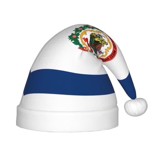Weihnachtsmütze mit West-Virginia-Flagge, klassische Weihnachtsmann- und Neujahrsparty-Kopfbedeckung, perfekt für Feiertage, Halloween Weihnachtsmütze mit West-Virginia-Flagge, klassische Weihnachtsmann- und Neujahrsparty-Kopfbedeckung, perfekt für Feiertage, Halloween von SamLng