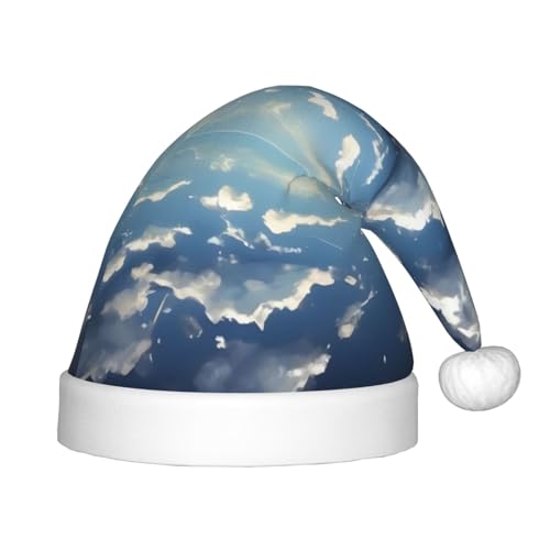 Weihnachtsmütze mit blauem Himmel und weißen Wolken – klassische Weihnachtsmann- und Neujahrsparty-Kopfbedeckung – perfekt für Feiertage, Halloween Weihnachtsmütze mit blauem Himmel und weißen Wolken – klassische Weihnachtsmann- und Neujahrsparty-Kopfbedeckung – perfekt für Feiertage, Halloween von SamLng