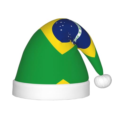 Weihnachtsmütze mit brasilianischer Flagge, klassische Weihnachtsmann- und Neujahrsparty-Kopfbedeckung, perfekt für Feiertage, Halloween Weihnachtsmütze mit brasilianischer Flagge, klassische Weihnachtsmann- und Neujahrsparty-Kopfbedeckung, perfekt für Feiertage, Halloween von SamLng