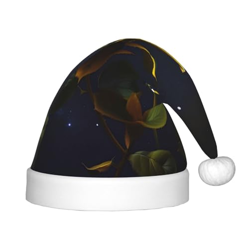 Weihnachtsmütze mit gelben Rosen, klassische Weihnachtsmann- und Neujahrsparty-Kopfbedeckung, perfekt für Feiertage, Halloween Weihnachtsmütze mit gelben Rosen, klassische Weihnachtsmann- und Neujahrsparty-Kopfbedeckung, perfekt für Feiertage, Halloween von SamLng