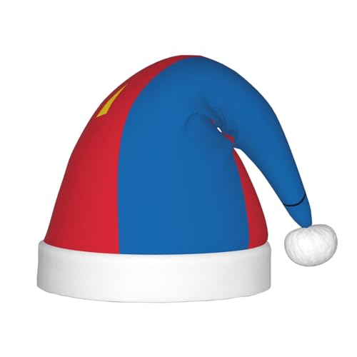 Weihnachtsmütze mit mongolischer Flagge, klassische Weihnachtsmann- und Neujahrsparty-Kopfbedeckung, perfekt für Feiertage, Halloween Weihnachtsmütze mit mongolischer Flagge, klassische Weihnachtsmann- und Neujahrsparty-Kopfbedeckung, perfekt für Feiertage, Halloween von SamLng