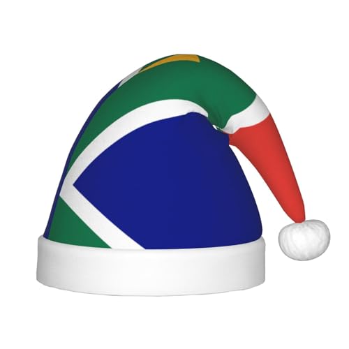 Weihnachtsmütze mit südafrikanischer Flagge, klassische Weihnachtsmann- und Neujahrsparty-Kopfbedeckung, perfekt für Feiertage, Halloween von SamLng