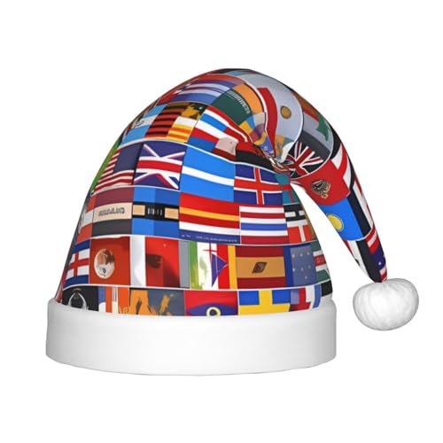 Weihnachtsmütze mit verschiedenen Flaggen – klassische Weihnachtsmann- und Neujahrsparty-Kopfbedeckung – perfekt für Feiertage, Halloween Weihnachtsmütze mit verschiedenen Flaggen – klassische Weihnachtsmann- und Neujahrsparty-Kopfbedeckung – perfekt für Feiertage, Halloween von SamLng