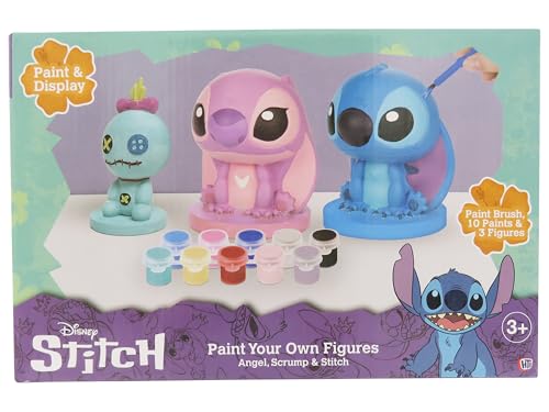 Sambro International Limited CyP Brands- Stitch Set mit 3 Gipsfiguren, kreative Aktivitäten, mehrfarbig, offizielles Produkt von Sambro