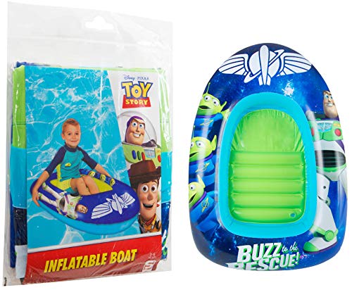 Sambro Toy Story Schwimmen im Freien Buzz Lightyear Aufblasbares Kinderpool mit Raumschiff-Design, für Pool/Boot, Liege, Grün, Blau von Sambro