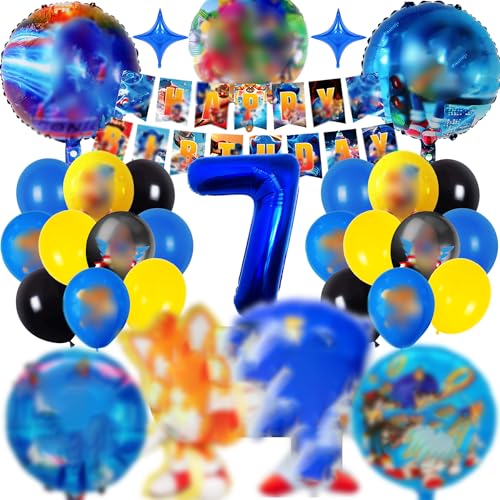 Geburtstagsdeko 7 Jahre, Sammelalbum 31 Stück Soni Ballons Geburtstag Set, Luftballons Kindergeburtstag Deko, Ballon Party Dekoration mit 3D Folienballon Girlanden für Junge und Mädchen Geburtstagsdeko 7 Jahre, Sammelalbum 31 Stück Soni Ballons Geburtstag Set, Luftballons Kindergeburtstag Deko, Ballon Party Dekoration mit 3D Folienballon Girlanden für Junge und Mädchen von Sammelalbum