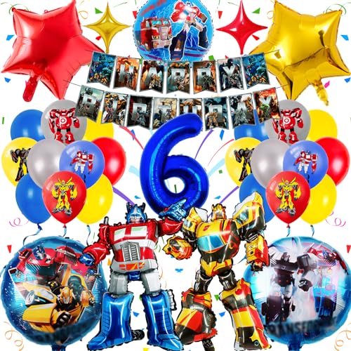 Transforme Geburtstag Deko 6 Jahre, Sammelalbum 35 Stück Transforme Theme Party Luftballons Dekoration, Transforme Ballons Kindergeburtstag, Party Dekoration Ballons mit 3D Folienballon Girlanden Transforme Geburtstag Deko 6 Jahre, Sammelalbum 35 Stück Transforme Theme Party Luftballons Dekoration, Transforme Ballons Kindergeburtstag, Party Dekoration Ballons mit 3D Folienballon Girlanden von Sammelalbum