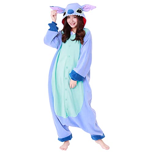 Stitch Onesie (Lilo & Stitch Disney) Kigurumi Einteiler Onesie Kostüm Jumpsuit | SAZAC Kigurumi | für Kinder und Erwachsene | One Size Fits All (155 – 180 cm) von SAZAC