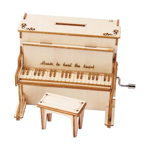 3D-Puzzle Für Erwachsene | Holz Klavier Musikbox 3D Bausatz - Konstruktionsspielzeug Bastelset Zimmerdekoration Für Wohnzimmer Schlafzimmer Schreibtisch von Samuliy