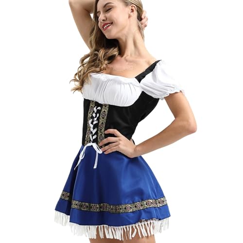 Samuliy Damen Oktoberfestkostüm - Festkleider Für Frauen,Bequem Für Geselligkeit Veranstaltung Karneval Reisen Cosplay von Samuliy