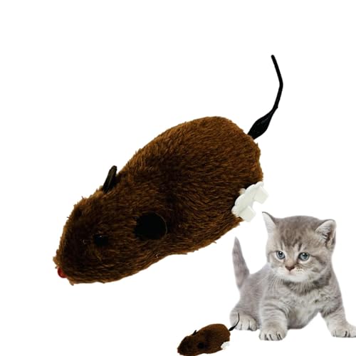 Samuliy Hunter Katzenspielzeug, Rennmäuse zum Aufziehen,Interaktives Indoor-Jagd-Katzenmäusespielzeug | Plüschmäuse zum Aufziehen, Haustierspielzeug, Uhrwerk-Maus-Laufspielzeug, realistisches von Samuliy