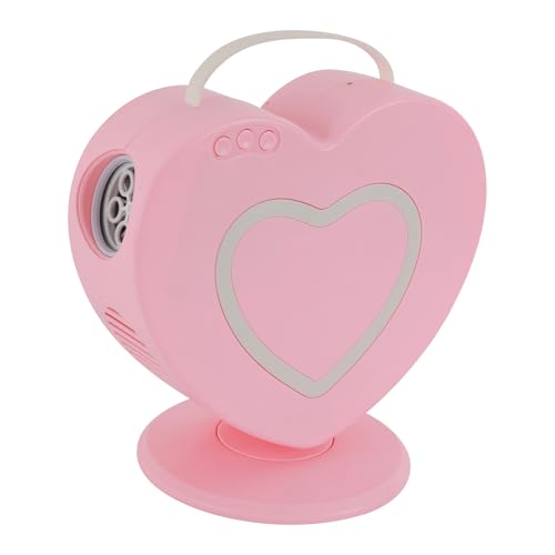 Herzform Seifenblasenmaschine 360° Drehung Automatische Bubble Machine mit Fernbedienung, Lange Ausdauer, für Kind Outdoor Familie Spiele Party Geburtstag Geschenk, Rosa von SanBouSi