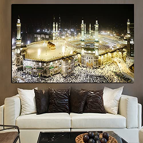 Puzzle 1000 Teile Mekka Islam Heilige Landschaft Religiöses Gebäude Muslimische Moschee Puzzle 1000 Teile Puzzle für pädagogisches intellektuelles Stressabbau-Spielzeugpuzzle (20 x 30 Zoll) 70 x 50 cm von SanZez