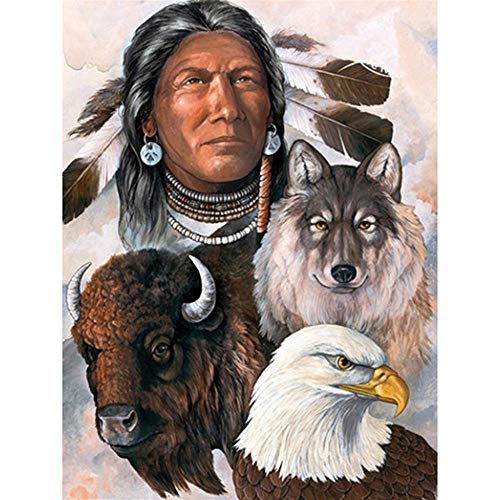 Puzzle für Erwachsene, klassisches Puzzle, 1000 Teile, Lernspielzeug, Indianer, Adler und Wölfe, als Geburtstagsgeschenk, Weihnachten, 38 x 26 cm Puzzle für Erwachsene, klassisches Puzzle, 1000 Teile, Lernspielzeug, Indianer, Adler und Wölfe, als Geburtstagsgeschenk, Weihnachten, 38 x 26 cm von SanZez